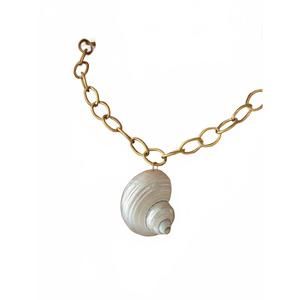 NEW ALV JEWELS turbo shell necklace in white gold